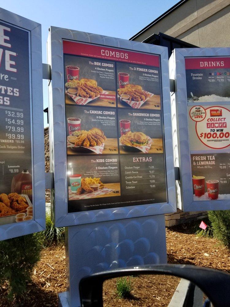 Menu at Raising Cane's Chicken Fingers fast food, La Habra