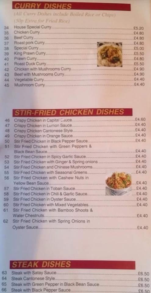 Menu at Rising Moon fast food, Porthcawl