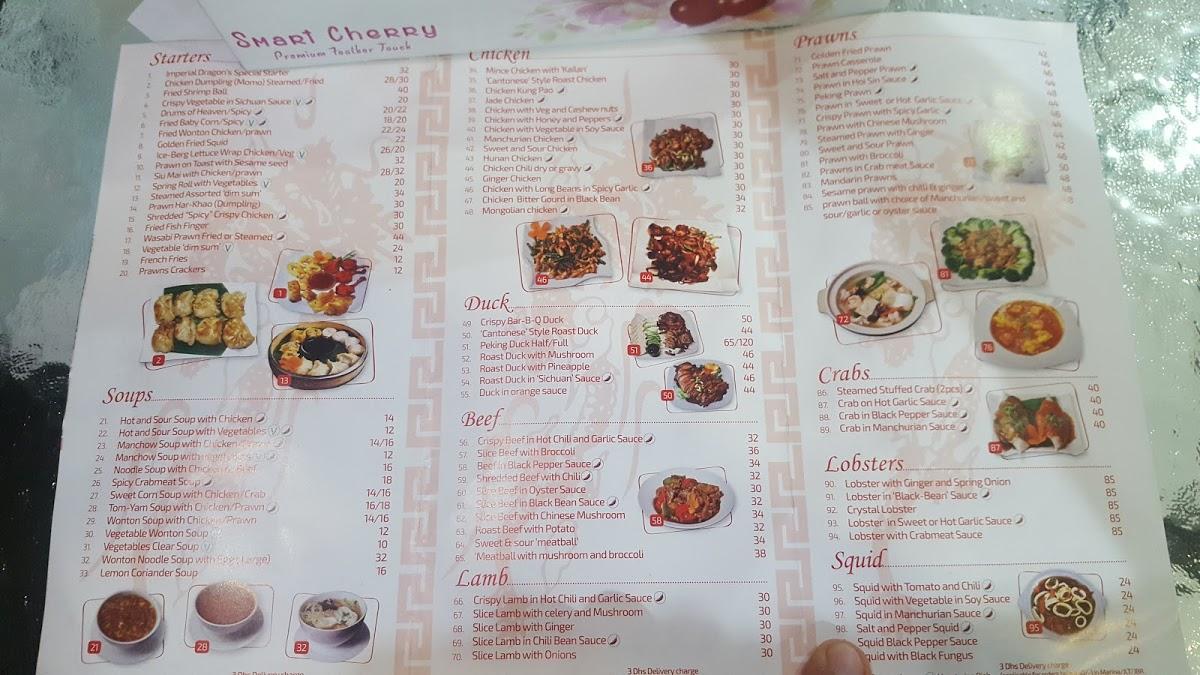 Menu at Imperial Dragon restaurant, Dubai, Al Seba St