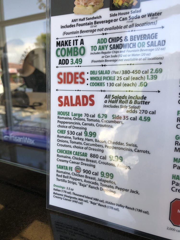 Menu at Mr. Pickle's Sandwich Shop restaurant, El Cerrito