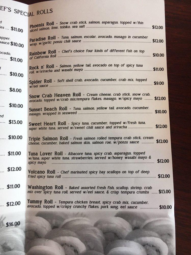 Menu at Sushi Sushi restaurant, Nampa