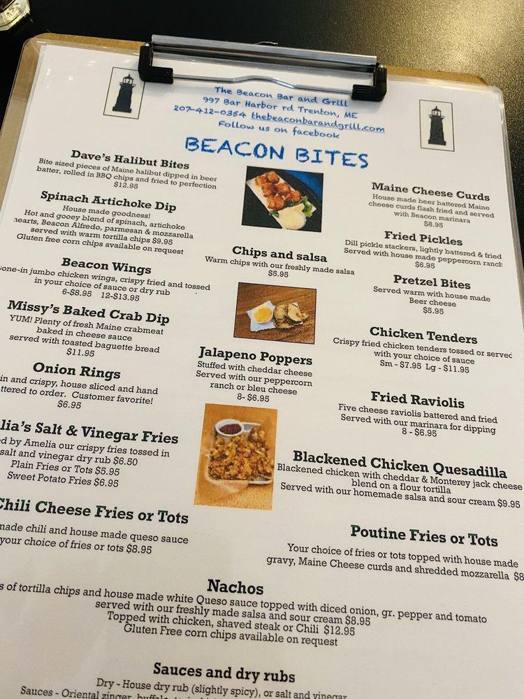 Menu at The Beacon Bar and Grill, Trenton