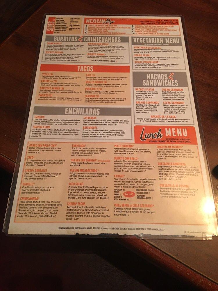 Menu at Don Gallo Mexican Grill restaurant, Knoxville, Hardin Valley Rd