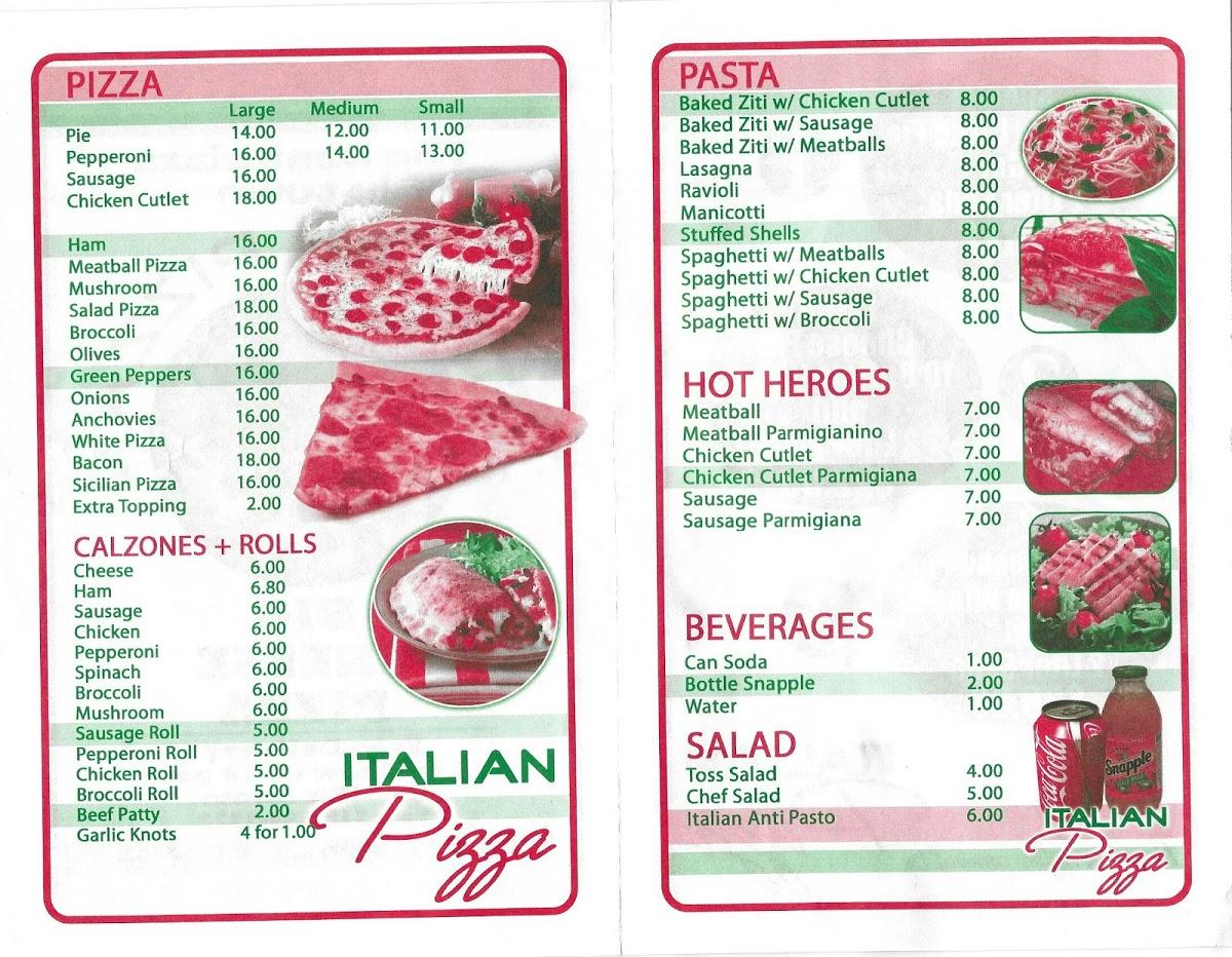 Menu At Big Cheese Pizza Restaurant, New York City