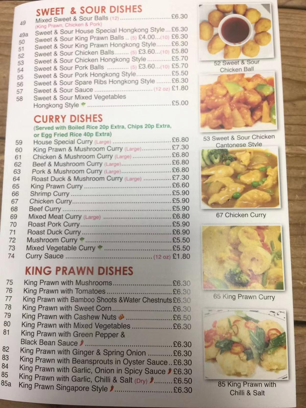 Menu at The Light Chinese Takeaway fast food, Waterlooville