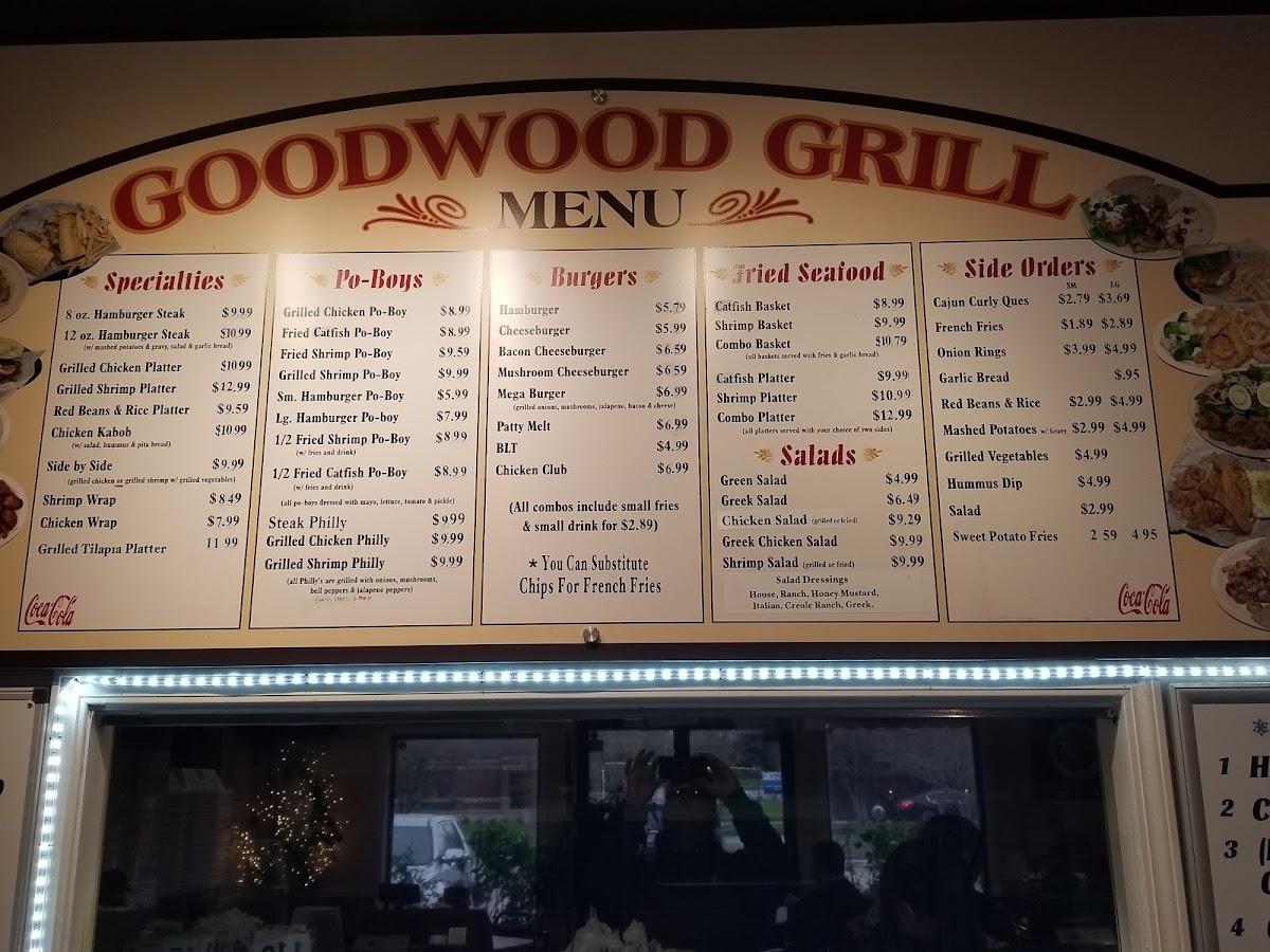 Menu at Goodwood Grill restaurant, Baton Rouge