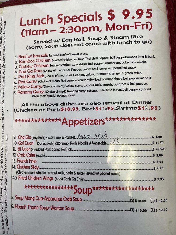 Menu at Kim Long Restaurant, Biloxi