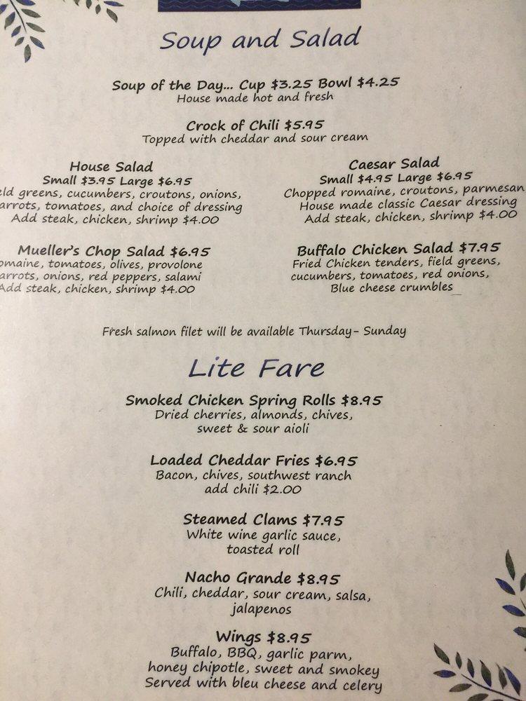 Menu at Mueller's General Store and Kitchen restaurant, Easton