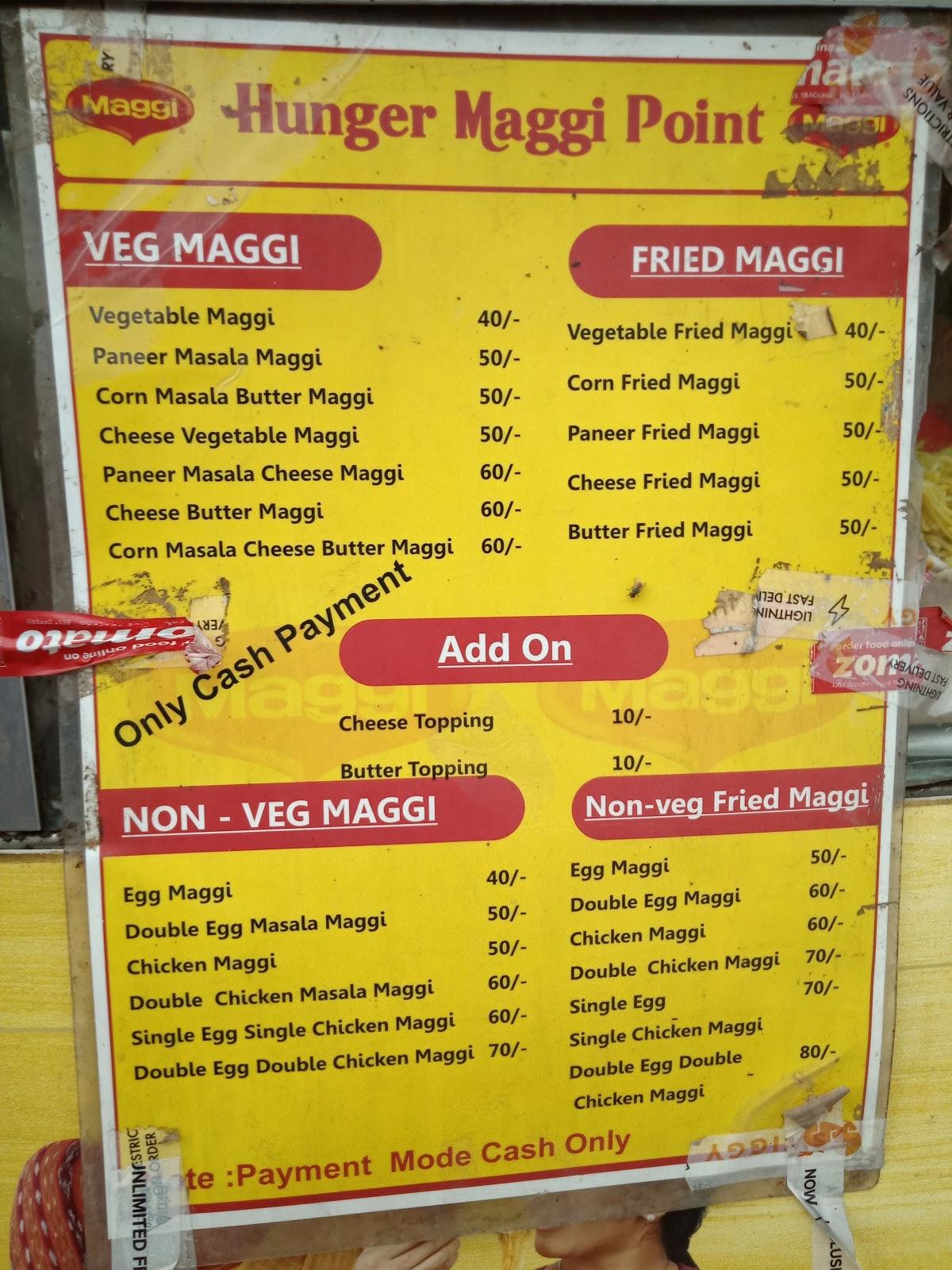 Menu At Hunger Maggi Point Hyderabad HIG A 21