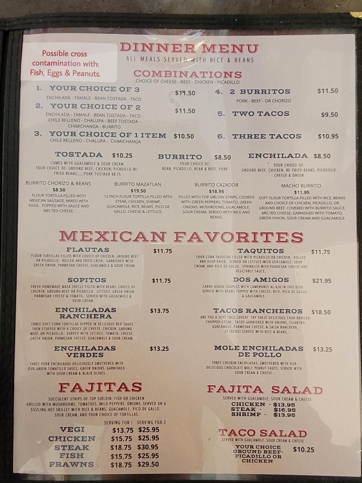 El Cazador Lima Ohio Menu 14