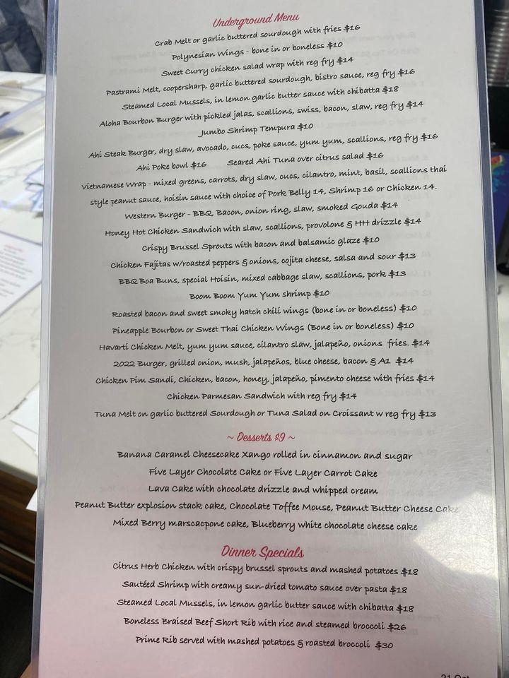 Menu at Josie's Country Store & Cafe, Ellsworth