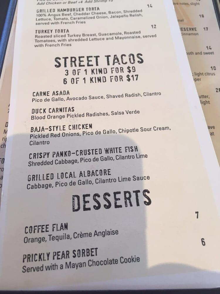 Menu at Tequilla Bar & Grille, San Diego, 333 W Harbor Dr