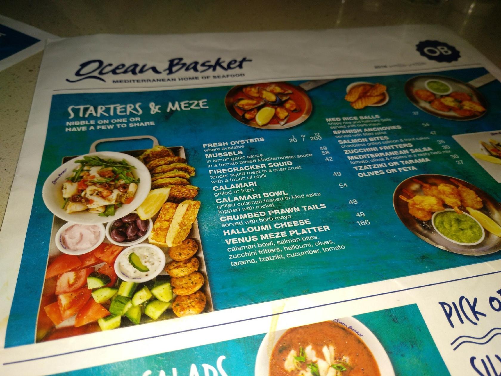 Menu at Ocean Basket Monte Casino restaurant, Sandton, Shop E1