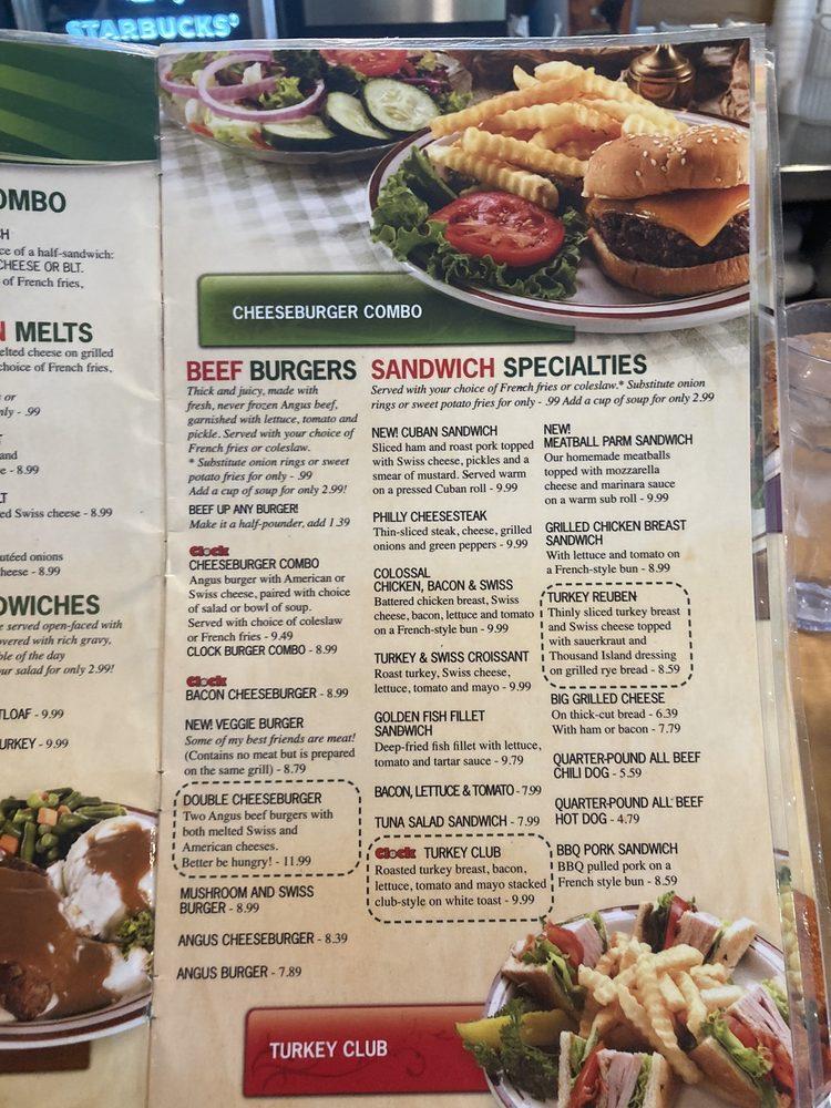 Menu at Clock Restaurant, Gainesville