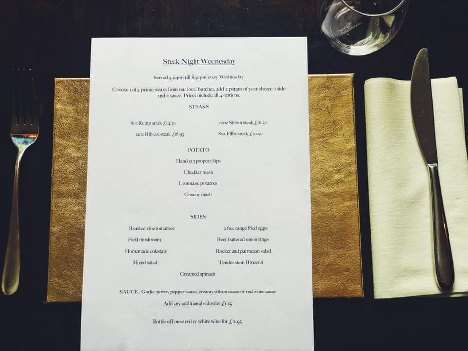 Menu at The Duchess pub & bar, Fenstanton