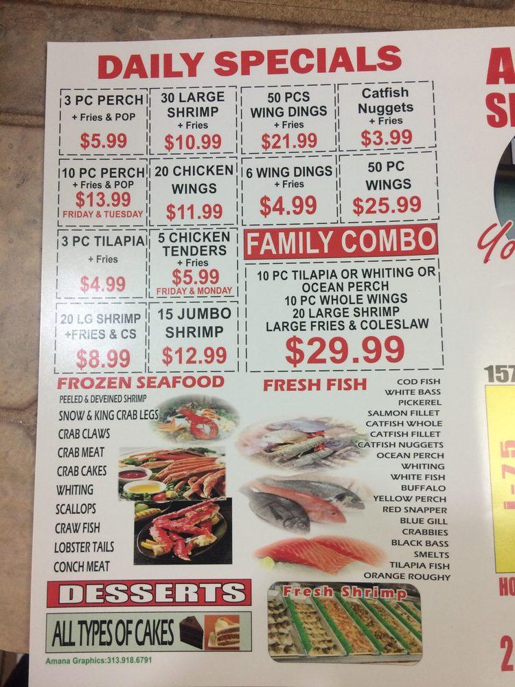 Menu at All Fresh Fish & Seafood restaurant, Hazel Park