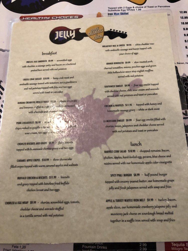 Menu at Jelly Pancake House restaurant, Dyer