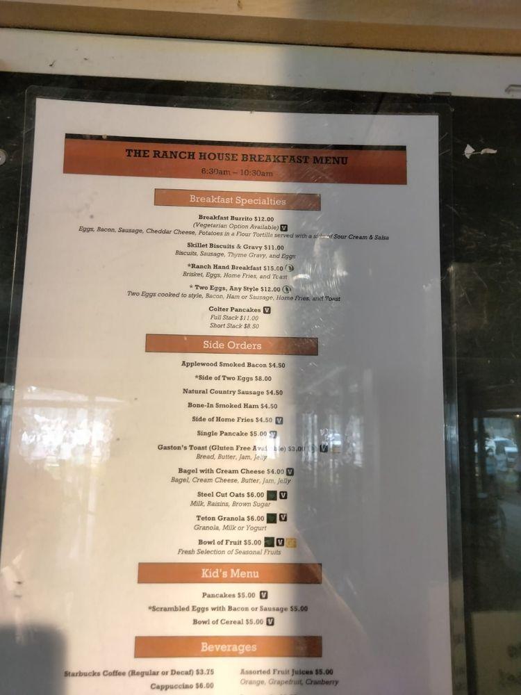 Menu at John Colter's Ranch House BBQ, USA, Ranch House Restaurant