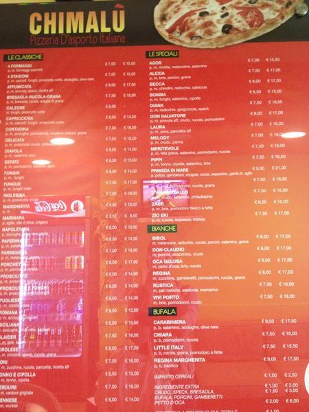 Menu di Chimalù 