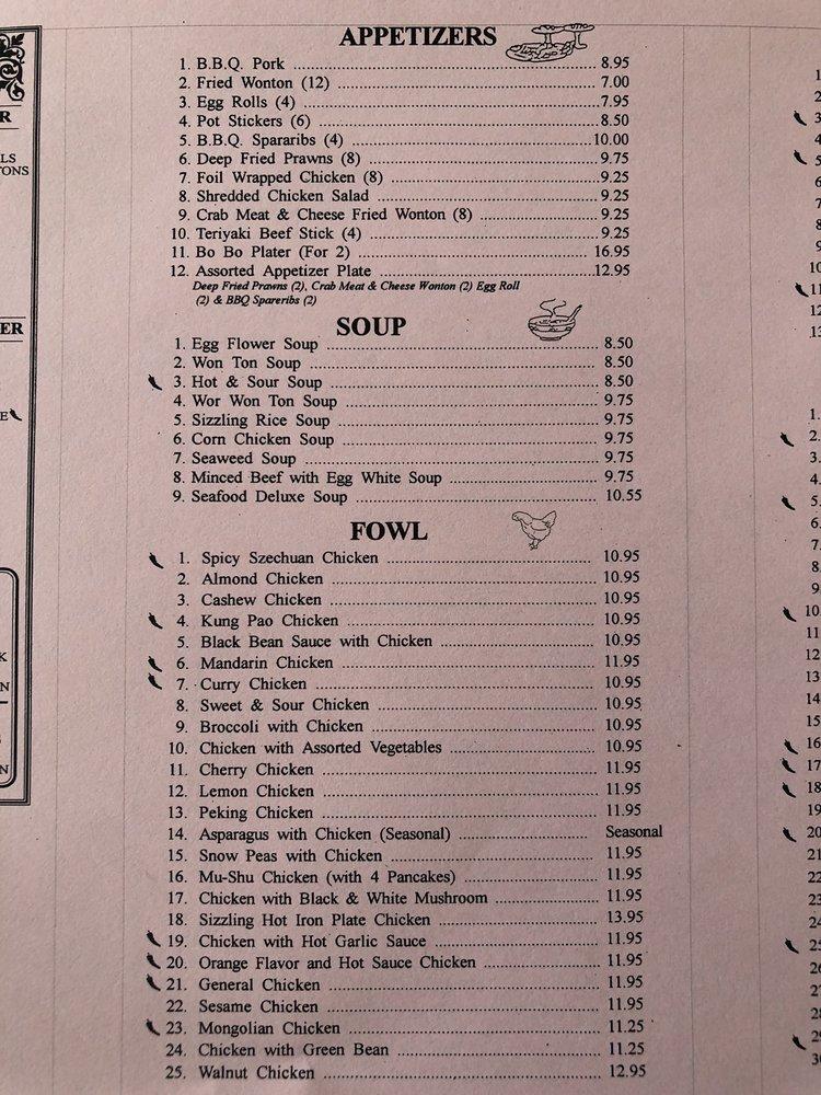 Menu at Granite Bay Chinese Restaurant, Granite Bay