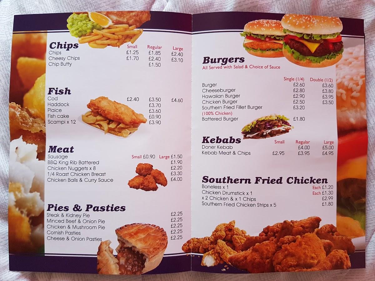 Menu at Wessex Road Fish Bar, Yeovil