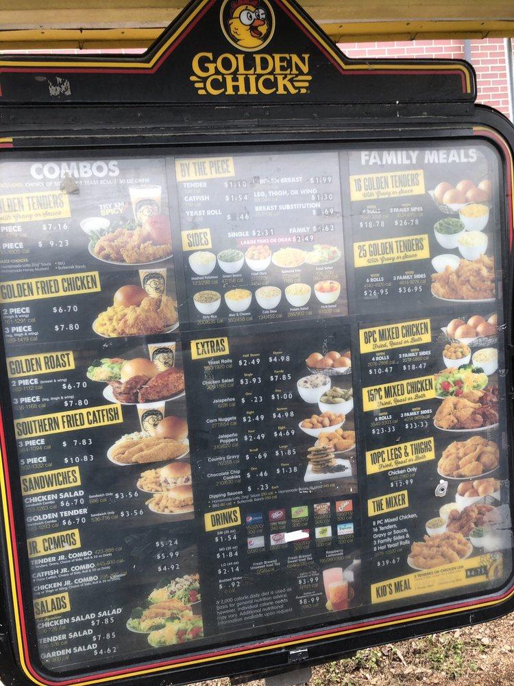 Menu at Golden Chick fast food, Kyle, 830 Rebel Dr