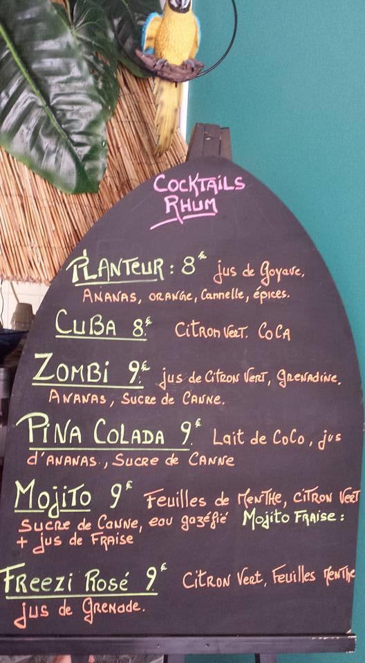 Menu at Le Cap Restaurant Antillais, La Ciotat