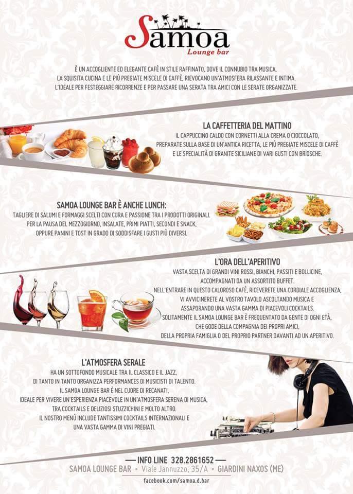 Menu di Samoa Lounge Bar 