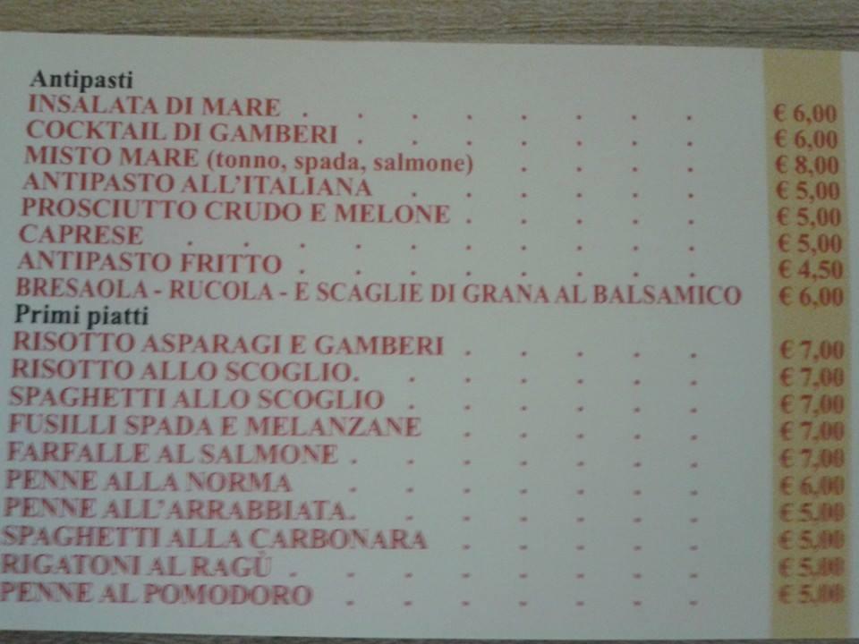 Menu di Pizzeria Gino's 