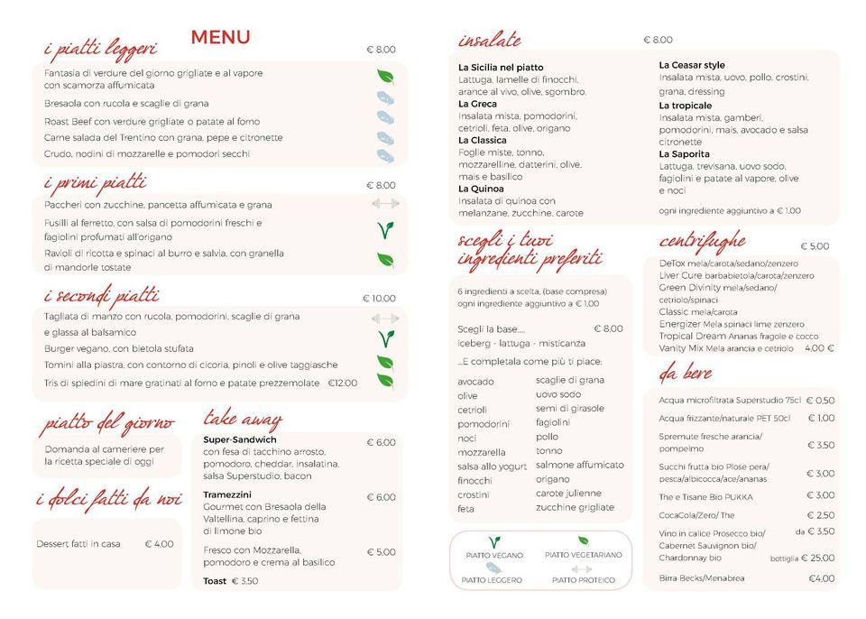 Menu di Superstudio Café 