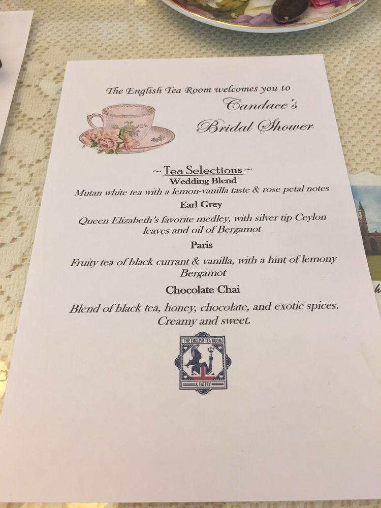 Menu at The English Tea Room & Eatery restaurant, Covington