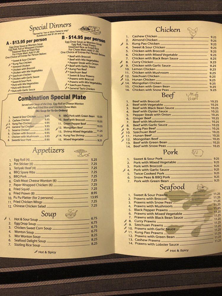Menu at Golden Star Chinese Food restaurant, Redding