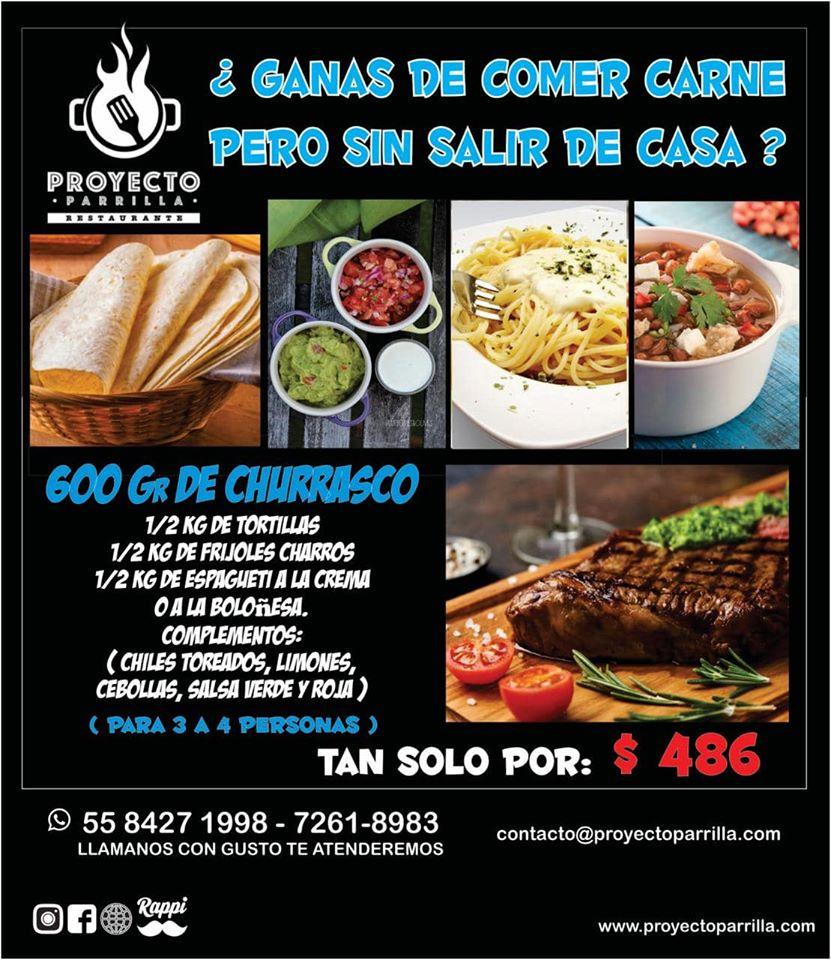 Menu at Proyecto Parrilla - Restaurante, Tlalnepantla de Baz