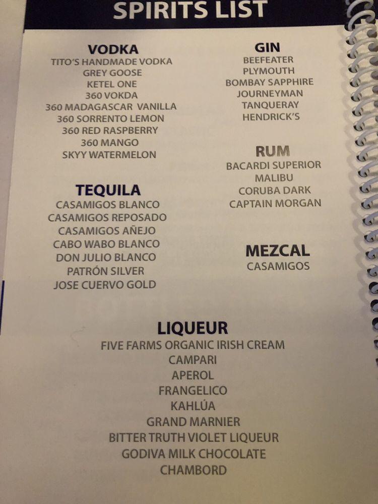 Menu at Blue Point Oysters and Sushi Bar, Valparaiso