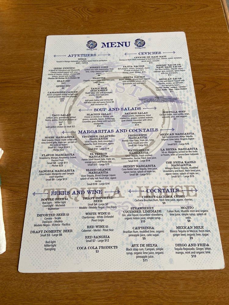 Menu at Fiesta Azul Tequila House pub & bar, Melbourne