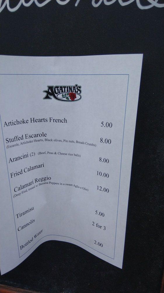 Menu at Agatina's Restaurant, Rochester