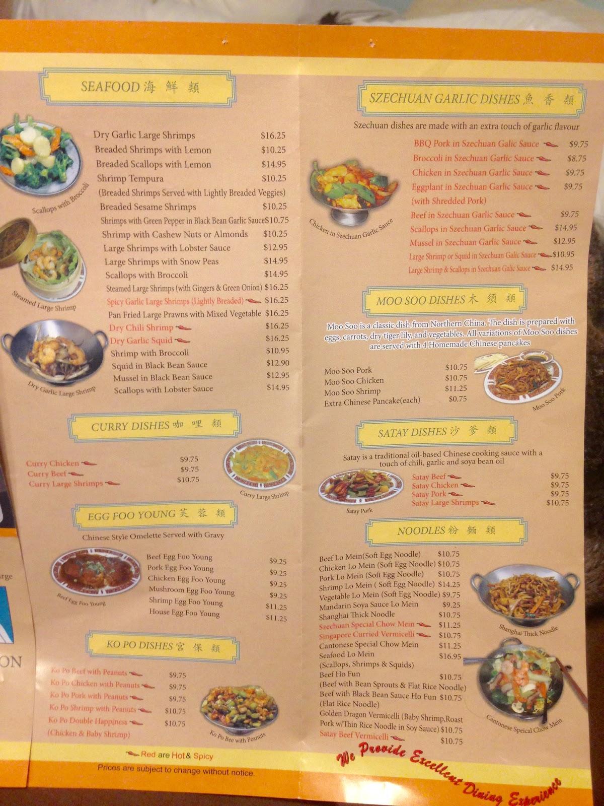 Menu At Golden Dragon Restaurant Georgina