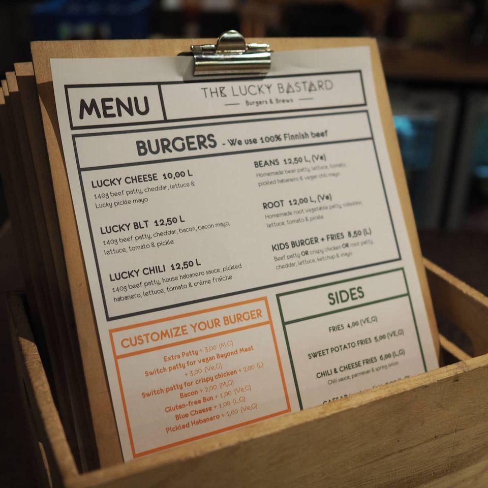 Menu at TLB Itis restaurant, Helsinki