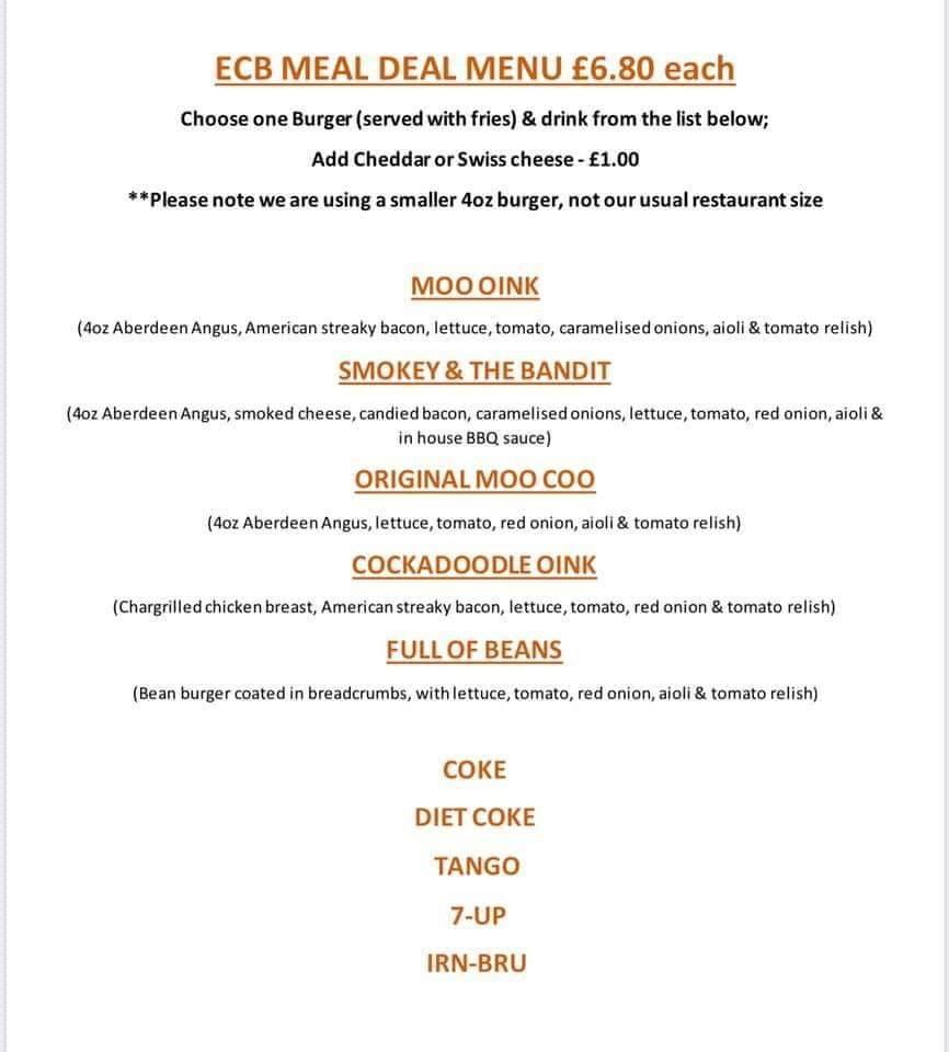 Menu at East Coast Burgers restaurant, Montrose