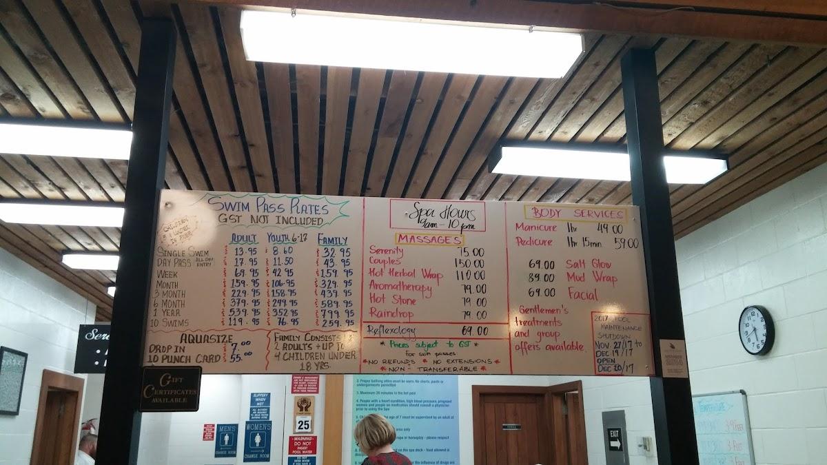 Menu at Manitou Springs Resort and Mineral Spa restaurant, Manitou Beach