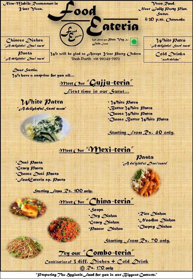 FoodEateria menu