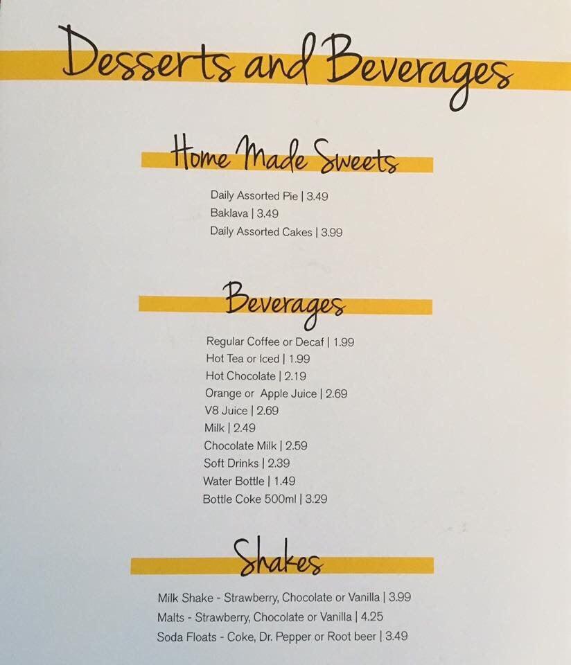 Menu at Dalrock Diner restaurant, Rowlett