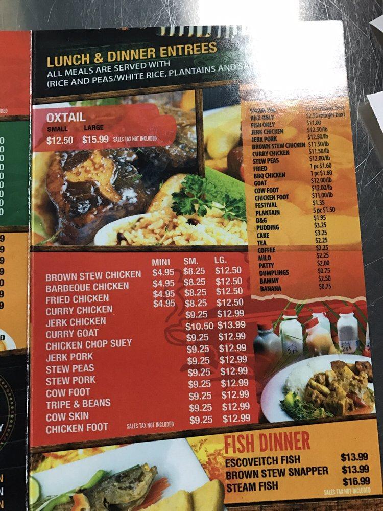 Menu at The Dutch Pot Jamaican Restaurant, Plantation, 111 FL7