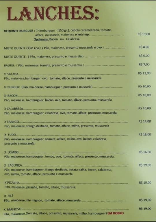 Máfia Pizzaria cardápio