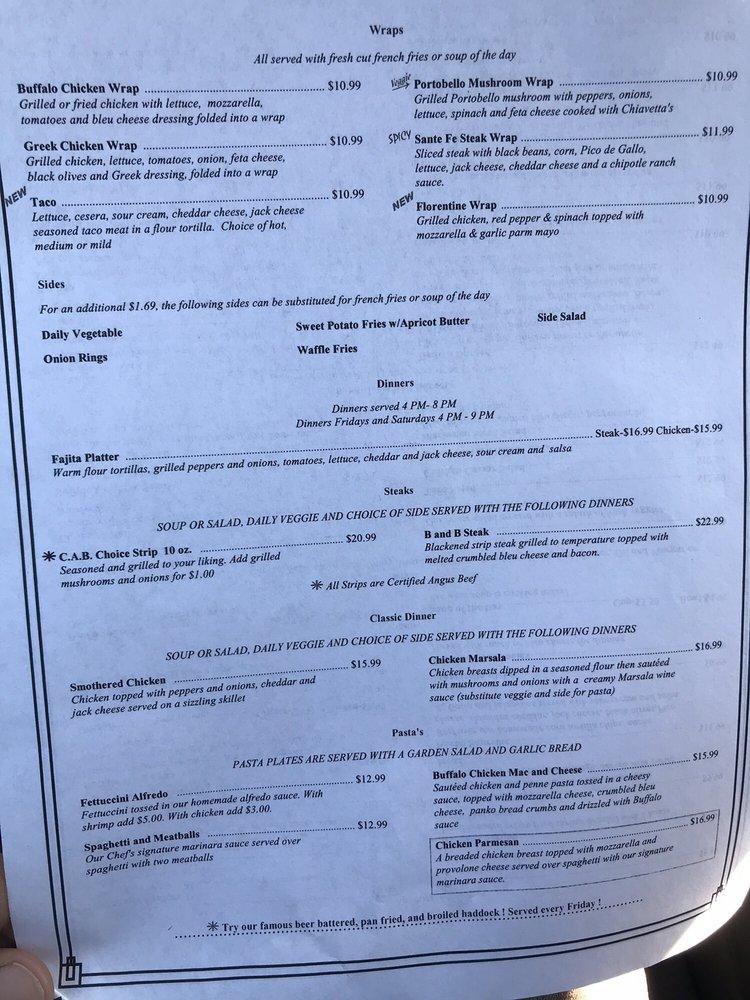 Menu at Sunset Grill restaurant, Irving, Main Rd