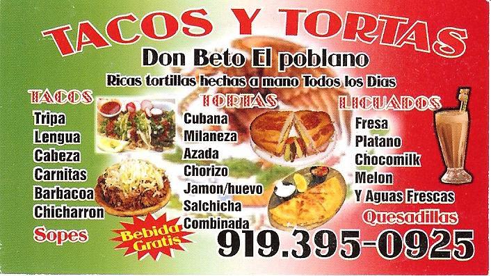 Don Beto El Poblano in Raleigh - Restaurant menu and reviews