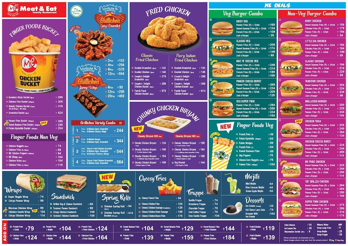 Menu at Meat and Eat Sathuvachari, Vellore