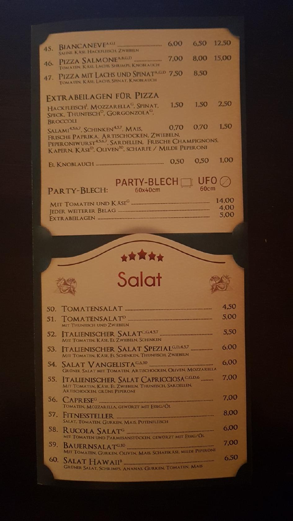 Speisekarte von Pizzeria Portobello, Taunusstein