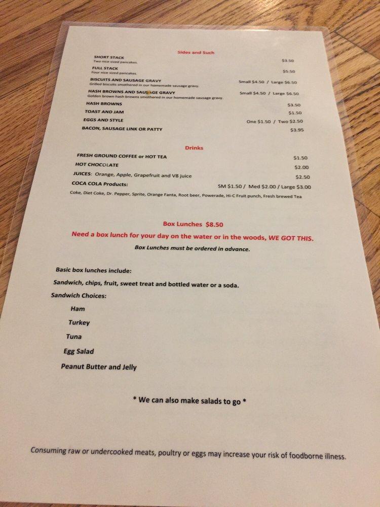 Menu at Northfork Café restaurant, Ahsahka