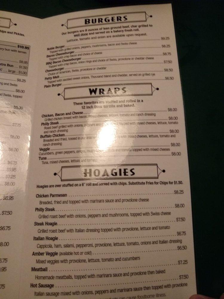 Menu at Blinky's Noble Grill & Bar, Pittsburgh